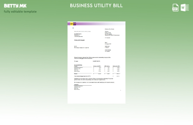 Модерен стил Холандија NUON шаблон за деловна сметка за гас за комунални услуги